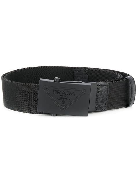 prada plaque buckle belt nylon green navy|Green Woven nylon belt .